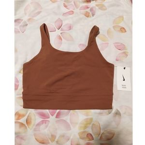 Nike Yoga Luxe Henley Tank in Red Bark